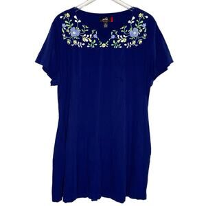 Patio Casuals by Cabernet XL MuMu Lounge House Embroidery Blue House Coat